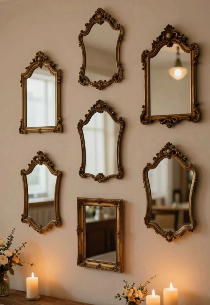 15 Wall Wedding Decorations Ideas That Transform Your Venue - 6. Vintage Mirrors 1