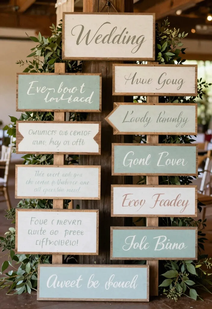 15 Wall Wedding Decorations Ideas That Transform Your Venue - 7. Hand-Painted Signs 1