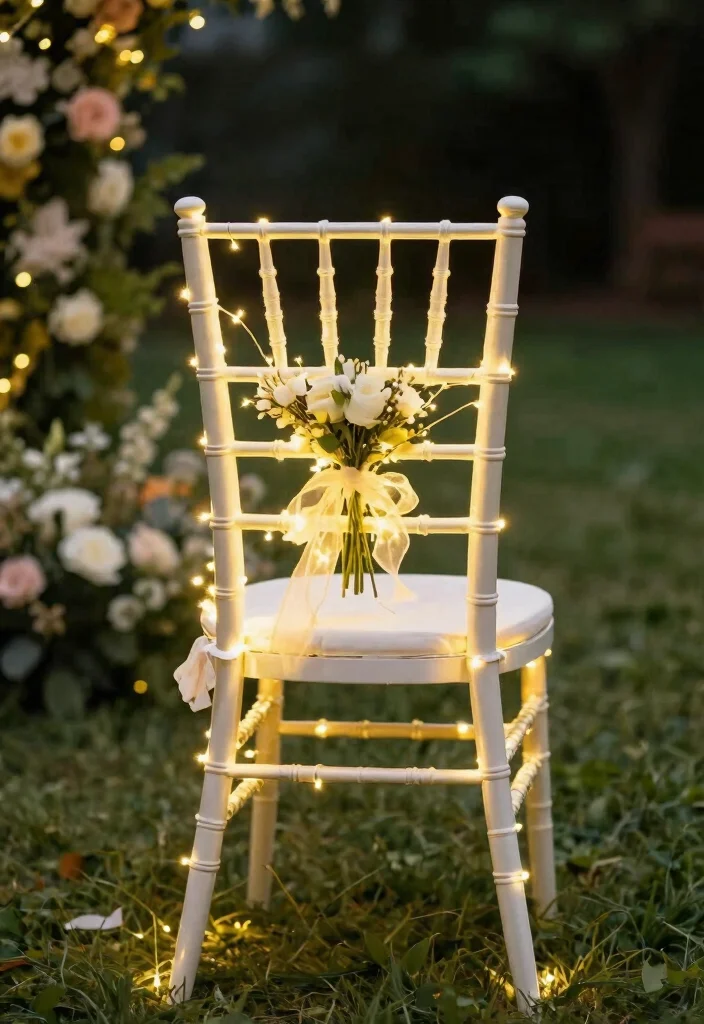 15 Wedding Chair Decorations 2026 Trending Ideas That Elevate Any Venue - 11. Twinkling Fairy Lights 1