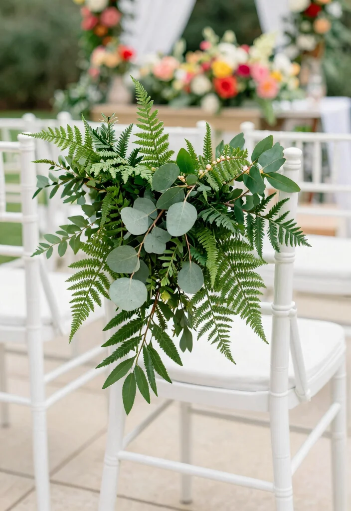 15 Wedding Chair Decorations 2026 Trending Ideas That Elevate Any Venue - 12. Leafy Greenery Wraps 1