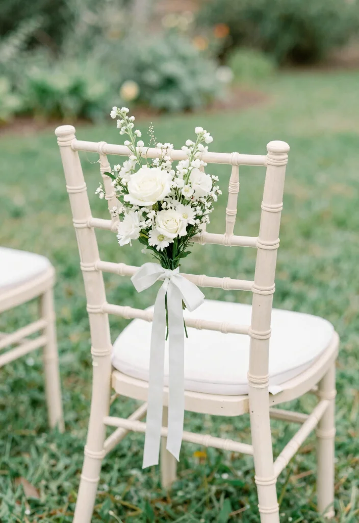 15 Wedding Chair Decorations 2026 Trending Ideas That Elevate Any Venue - 15. Minimalist Twine and Floral Arrangements 1