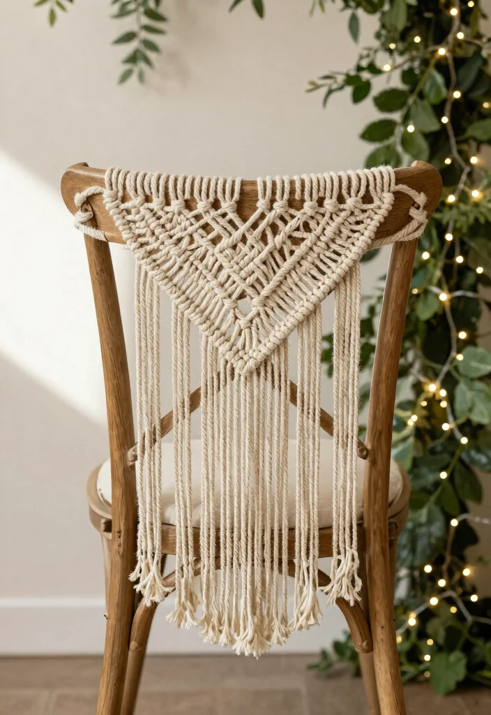 15 Wedding Chair Decorations 2026 Trending Ideas That Elevate Any Venue - 2. Sustainable Macramé Accents 1