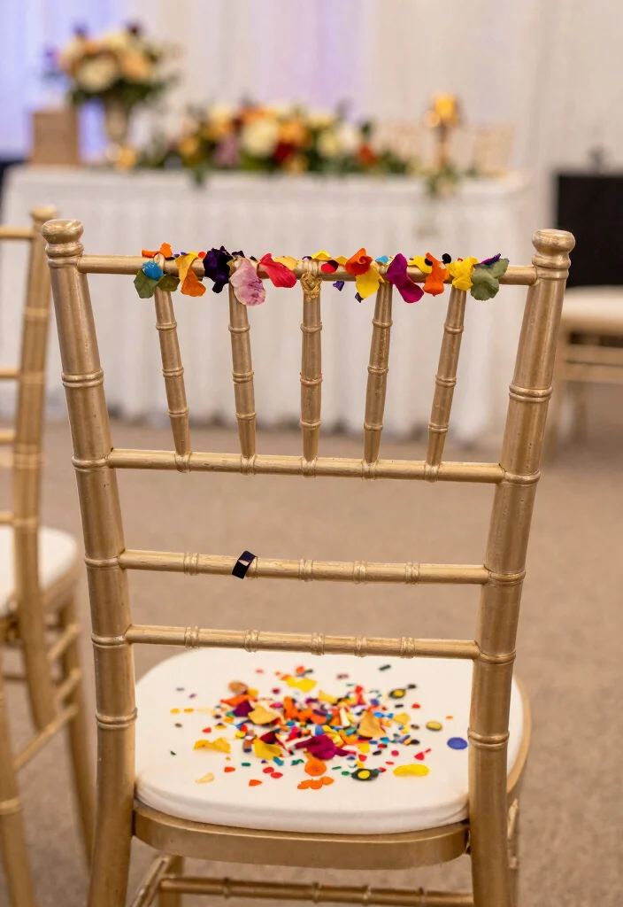 15 Wedding Chair Decorations 2026 Trending Ideas That Elevate Any Venue - 9. Biodegradable Confetti Accents 1