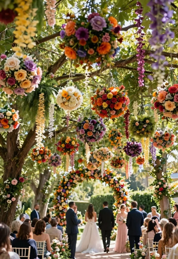 15 Wedding Hanging Decorations Ideas That Add Drama - 10. Hanging Flower Balls 1
