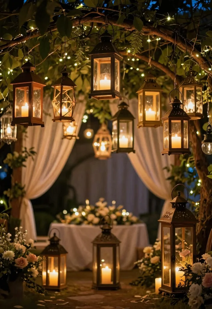 15 Wedding Hanging Decorations Ideas That Add Drama - 4. Whimsical Lanterns 1