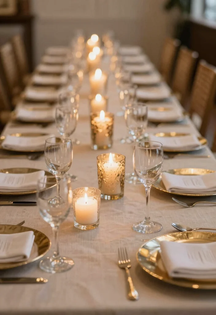 15 Wedding Shower Table Decorations Ideas That Look Sweet - 11. Elegant Metallic Touches 1