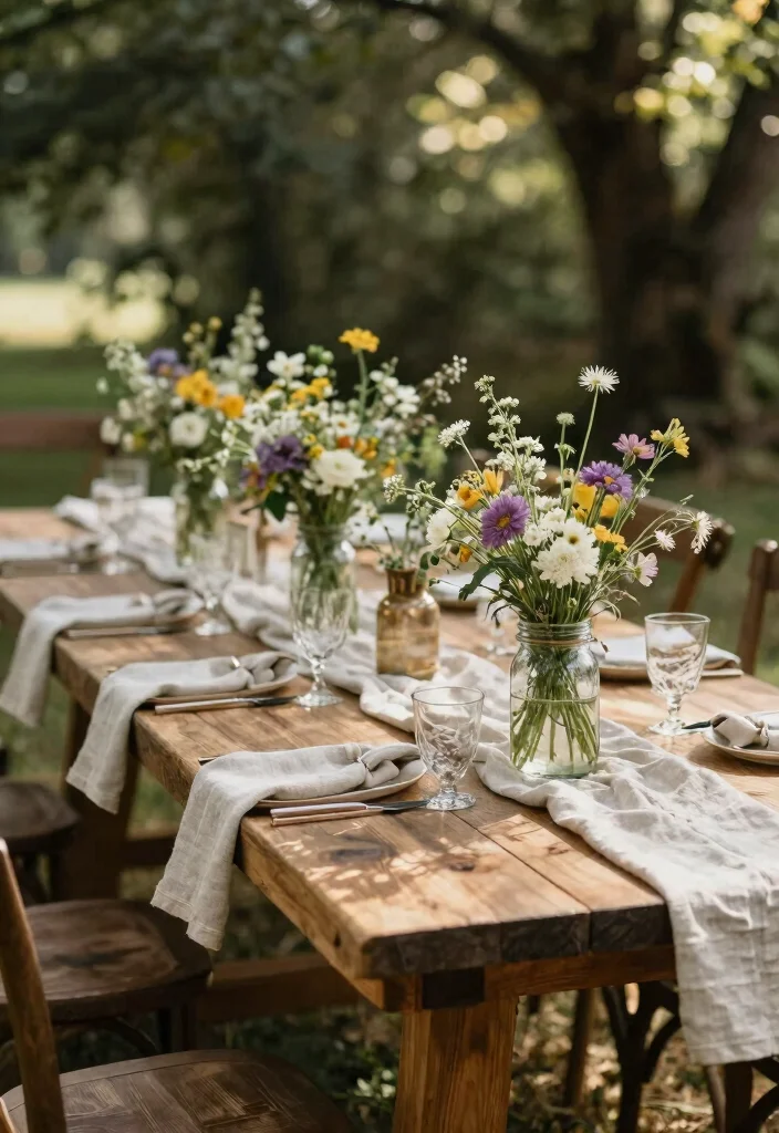 15 Wedding Shower Table Decorations Ideas That Look Sweet - 5. Rustic Elegance 1