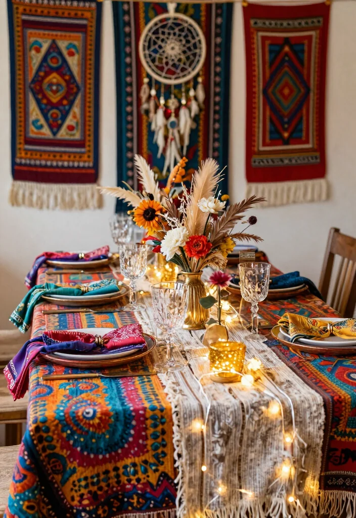 15 Wedding Shower Table Decorations Ideas That Look Sweet - 6. Boho Vibes 1