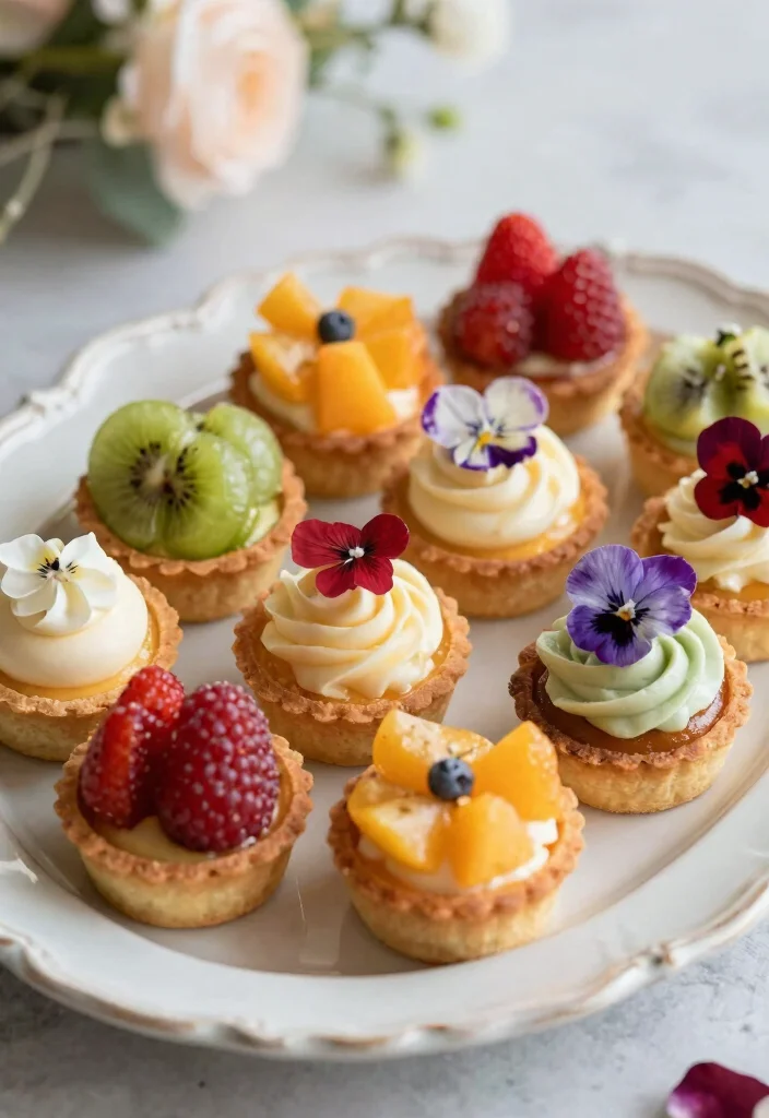 15 Wedding Treat Table Ideas That Look Deliciously Cute - 14. Artistic Vegan Tartlets 1