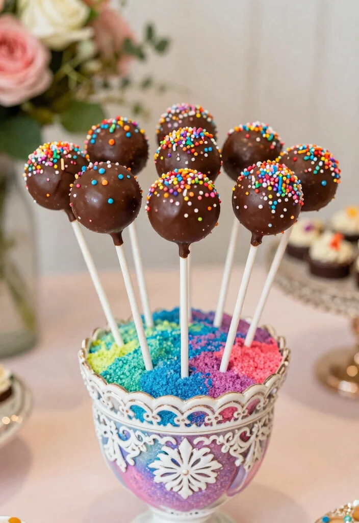 15 Wedding Treat Table Ideas That Look Deliciously Cute - 15. Beautiful Vegan Cake Pops 1