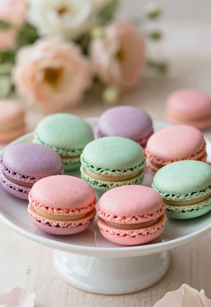 15 Wedding Treat Table Ideas That Look Deliciously Cute - 3. Delicate Vegan Macarons 1