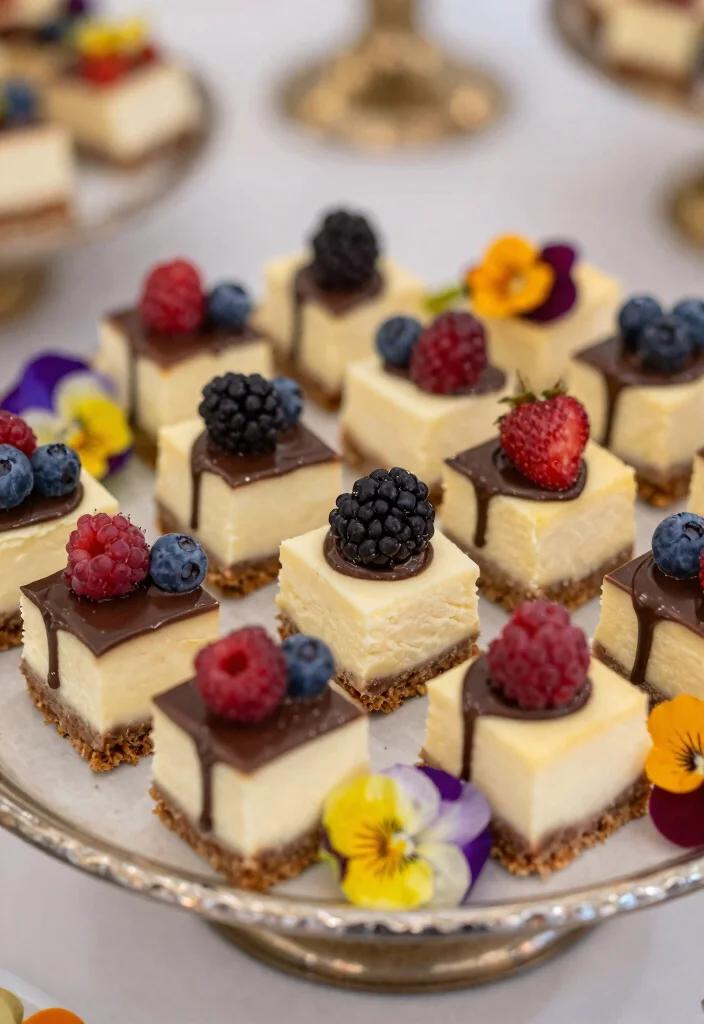 15 Wedding Treat Table Ideas That Look Deliciously Cute - 6. Decadent Vegan Cheesecake Bites 1