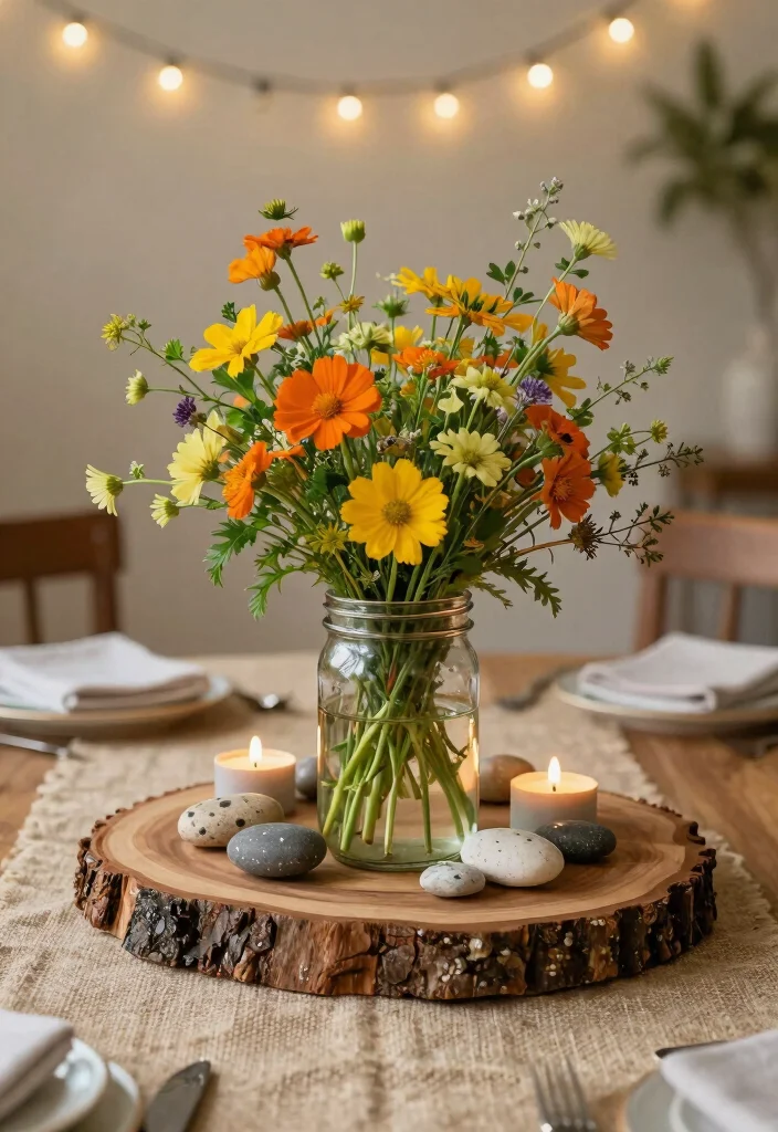 16 Head Table Decorations Wedding Ideas That Stand Out - 1. Rustic Wooden Centerpiece 1