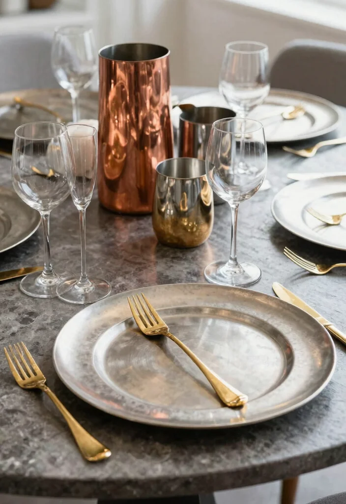 16 Head Table Decorations Wedding Ideas That Stand Out - 12. Mixed Metal Accents 1