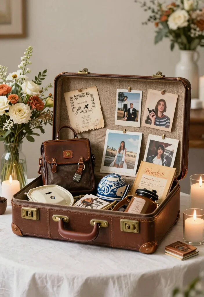 16 Head Table Decorations Wedding Ideas That Stand Out - 16. Vintage Suitcase Display 1