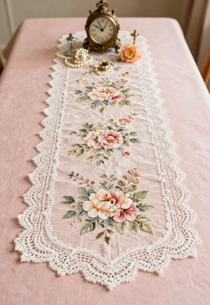 16 Head Table Decorations Wedding Ideas That Stand Out - 2. Vintage Lace Table Runner 1