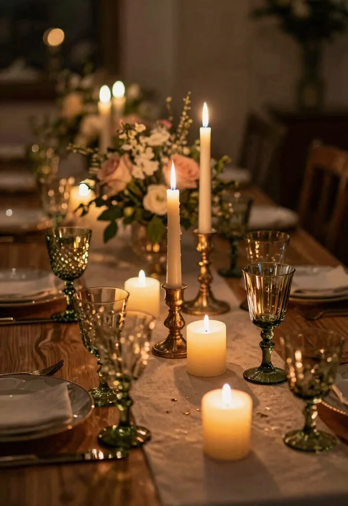 16 Head Table Decorations Wedding Ideas That Stand Out - 4. Elegant Glassware and Candles 1
