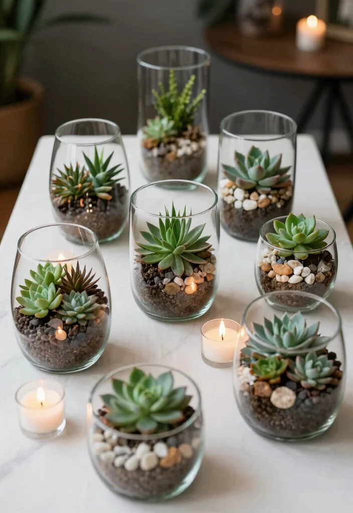 16 Head Table Decorations Wedding Ideas That Stand Out - 7. DIY Terrarium Centerpieces 1