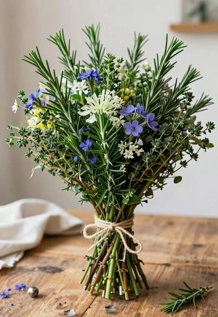 16 Home Wedding Decorations 2026 Trending Ideas That Feel Intimate & Beautiful - 12. Fresh Herb Bouquets 1