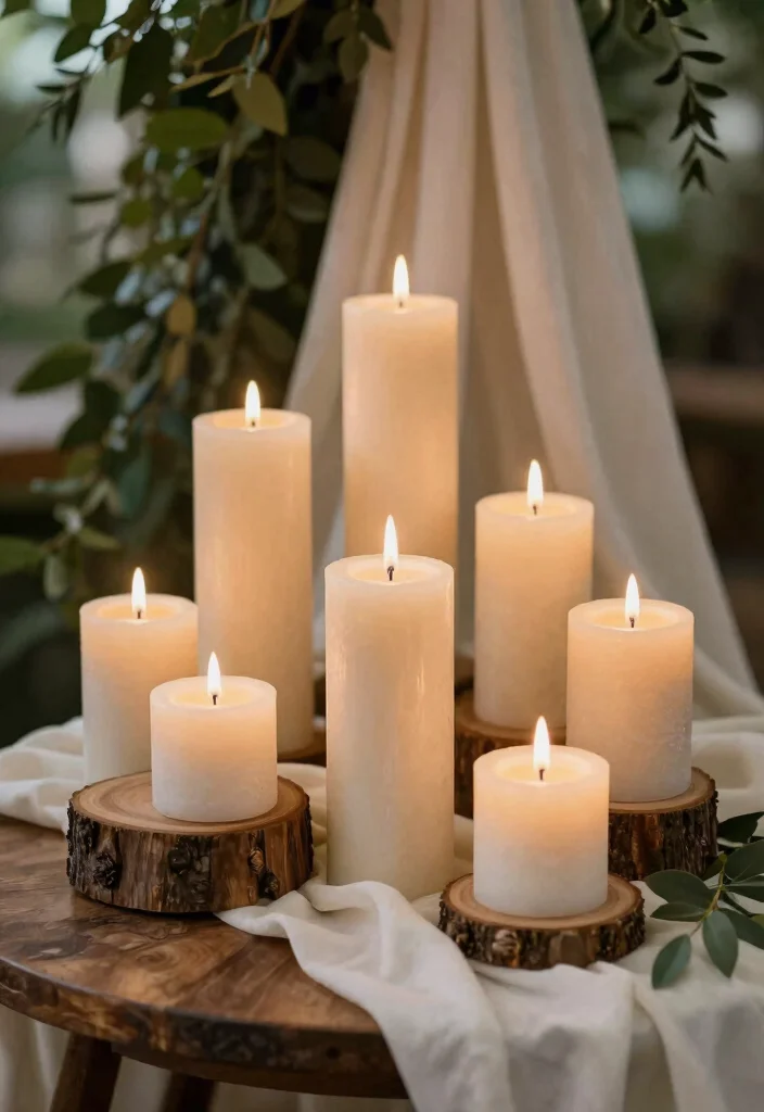16 Home Wedding Decorations 2026 Trending Ideas That Feel Intimate & Beautiful - 8. Sustainable Candle Decor 1