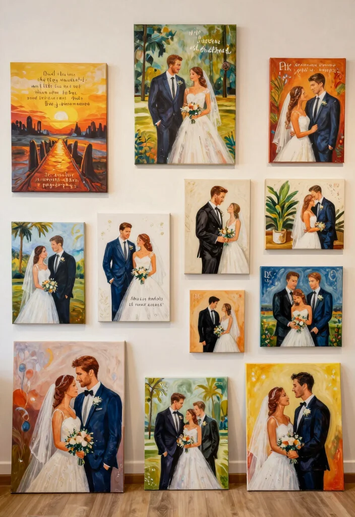 16 Indian Wedding Hall Decorations Ideas With Grand Style - 10. Artistic Canvas Prints 1