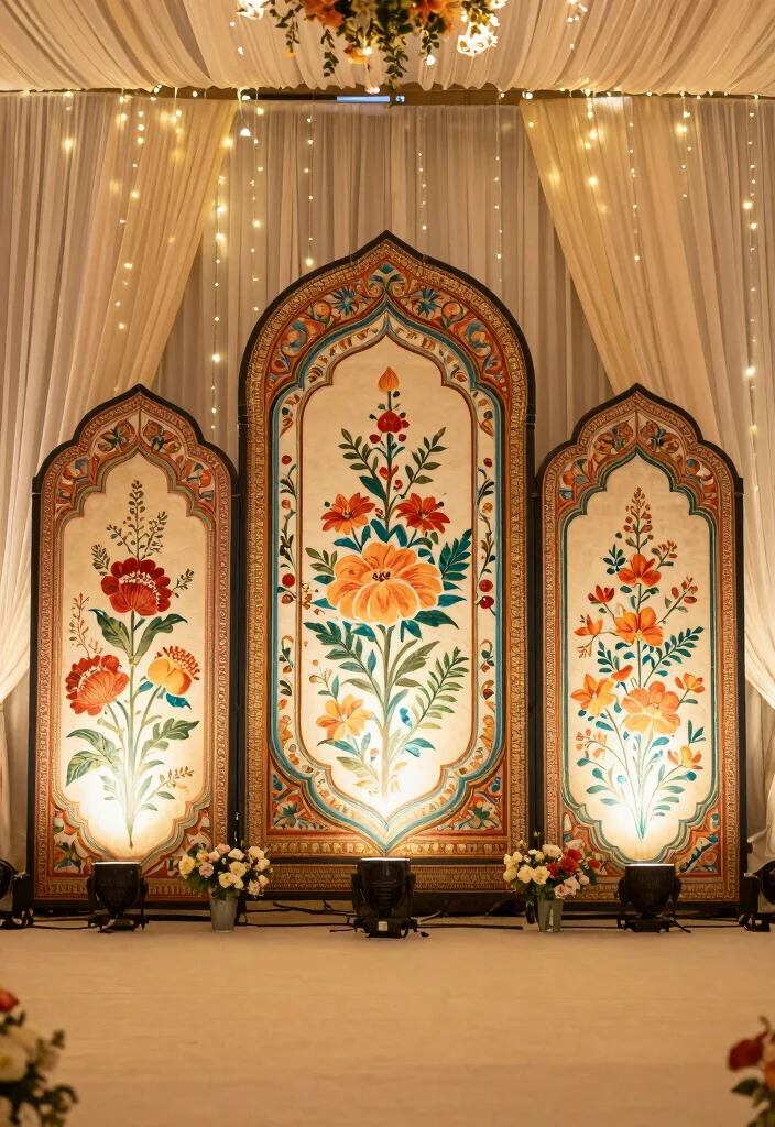16 Indian Wedding Hall Decorations Ideas With Grand Style - 4. Thematic Backdrops 1