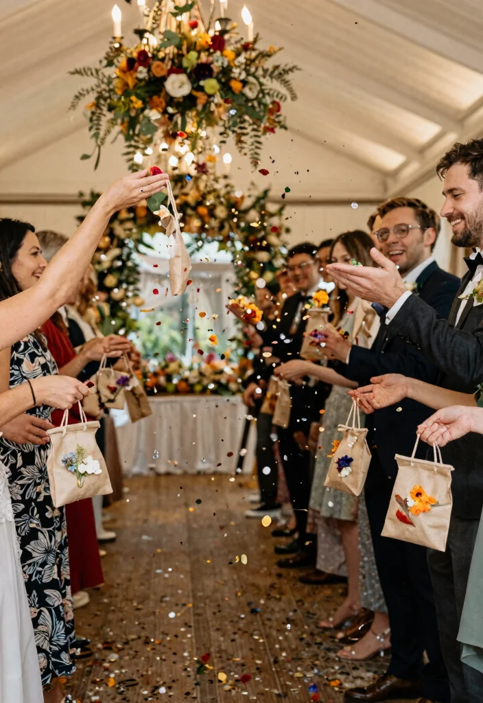 16 Indian Wedding Hall Decorations Ideas With Grand Style - 9. Sustainable Confetti Choices 1