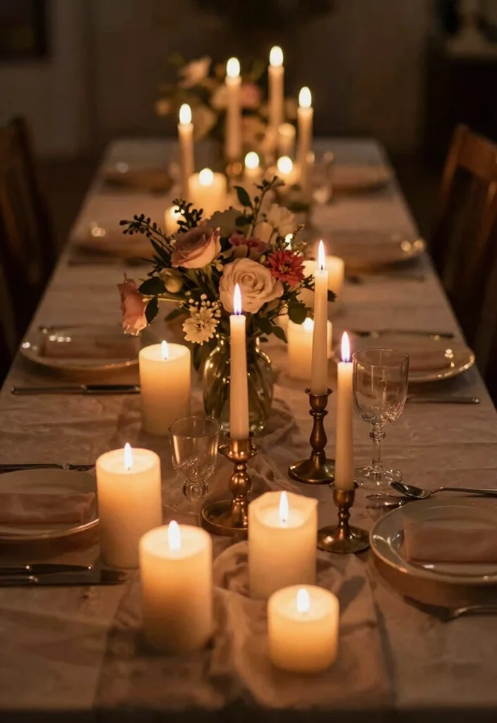 16 Long Table Wedding Decor Ideas That Feel Romantic - 10. Candlelit Charm 1