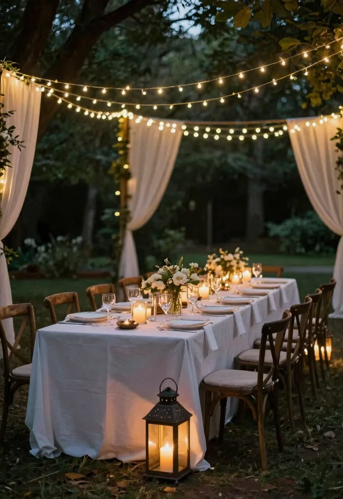 16 Long Table Wedding Decor Ideas That Feel Romantic - 4. Soft Lighting Ideas 1