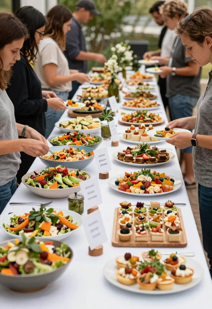 16 Long Table Wedding Decor Ideas That Feel Romantic - 9. Interactive Food Stations 1