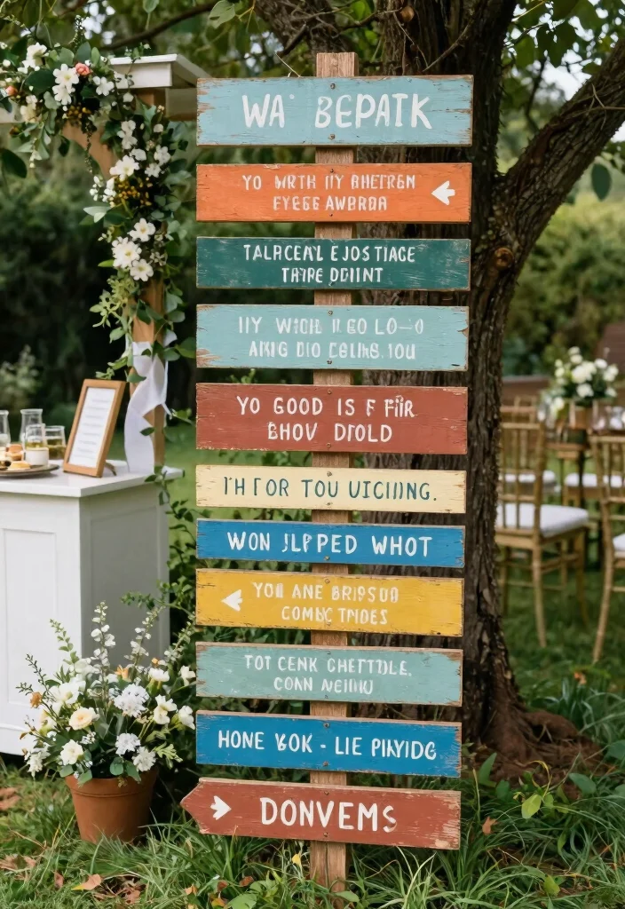 16 Outdoor Wedding Decorations Indian Ideas With Vibrant Charm - 12. Hand-Painted Signage 1