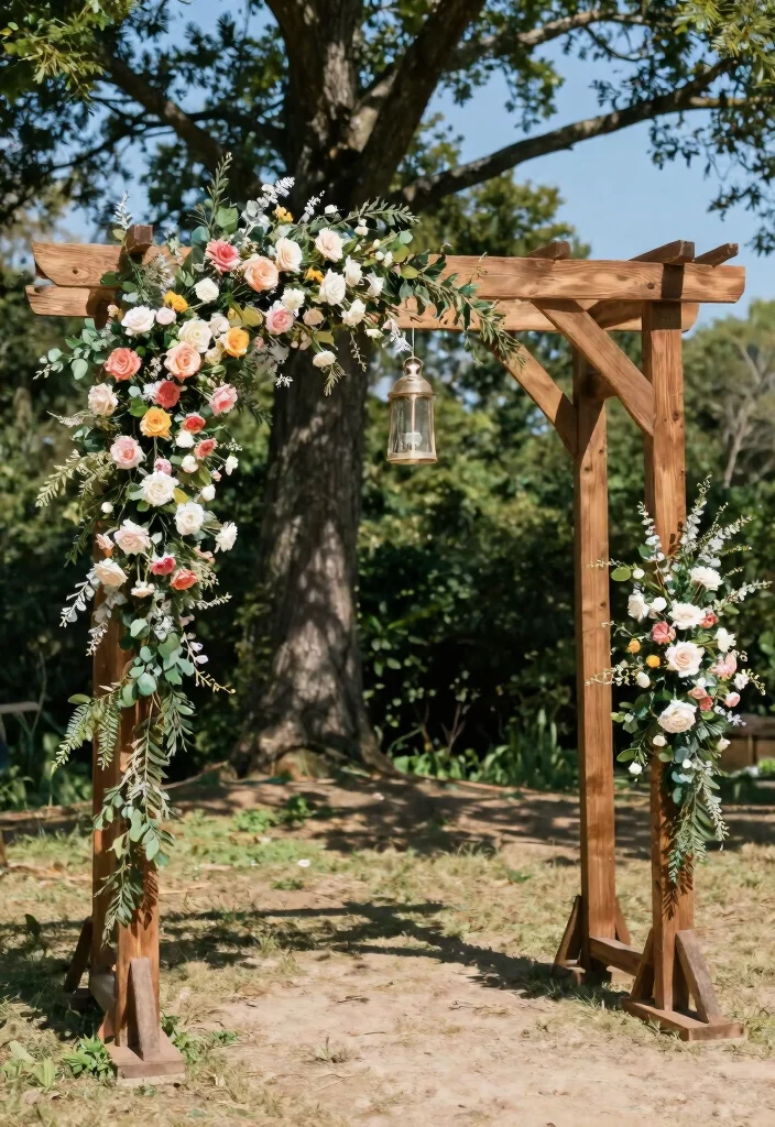 16 Outdoor Wedding Decorations Indian Ideas With Vibrant Charm - 4. Rustic Wooden Arches 1