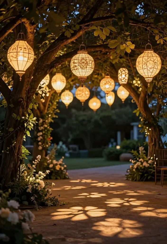 16 Outdoor Wedding Decorations Indian Ideas With Vibrant Charm - 5. Lanterns for Romantic Ambiance 1