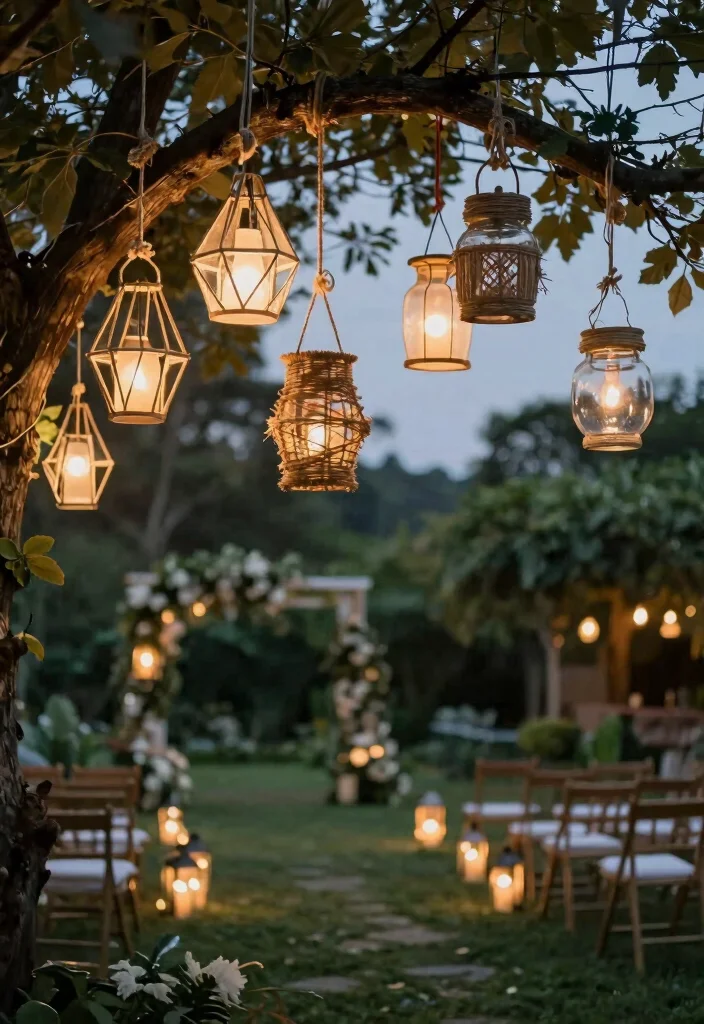 16 Outside Wedding Ceremony Decorations Ideas With Natural Beauty - 3. Eco-Friendly Lanterns 1