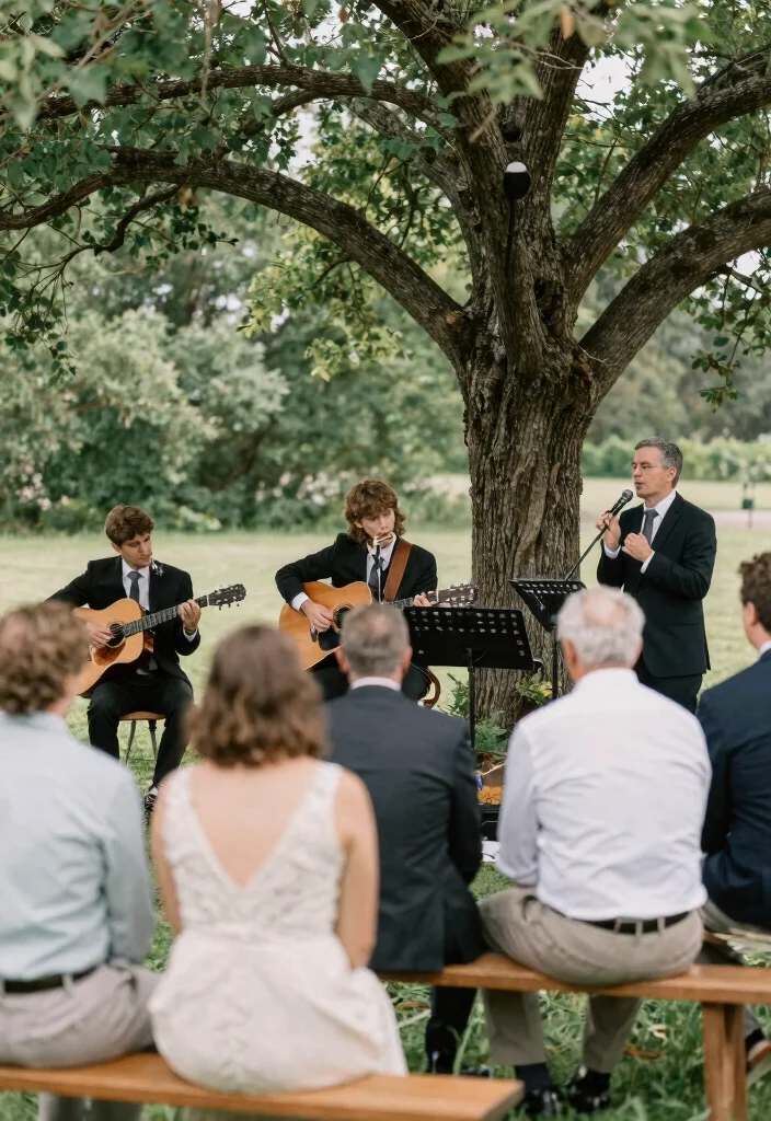 16 Outside Wedding Ceremony Decorations Ideas With Natural Beauty - 8. Live Music from Local Artists 1