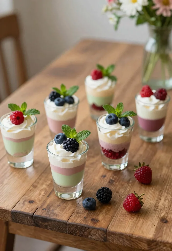 16 Rustic Wedding Dessert Table Ideas With Cozy Charm - 10. Seasonal Dessert Shooters 1