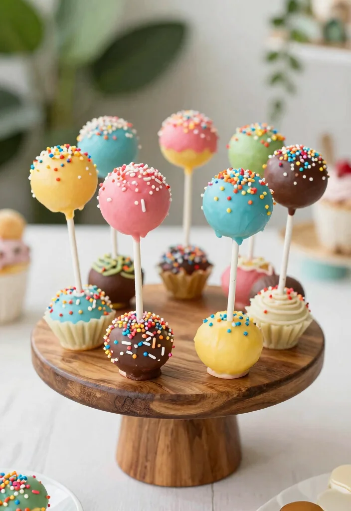 16 Rustic Wedding Dessert Table Ideas With Cozy Charm - 13. Whimsical Cake Pops 1