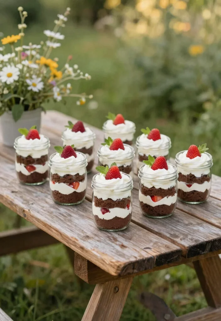 16 Rustic Wedding Dessert Table Ideas With Cozy Charm - 4. Themed Dessert Jars 1
