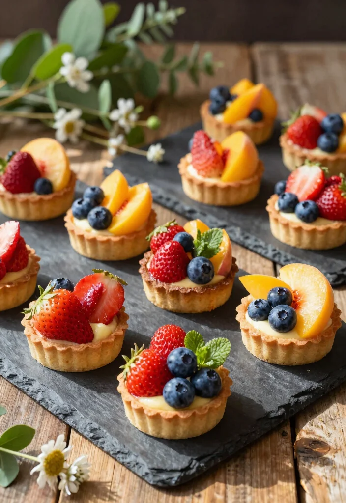 16 Rustic Wedding Dessert Table Ideas With Cozy Charm - 6. Sweet Fruit Tart Display 1