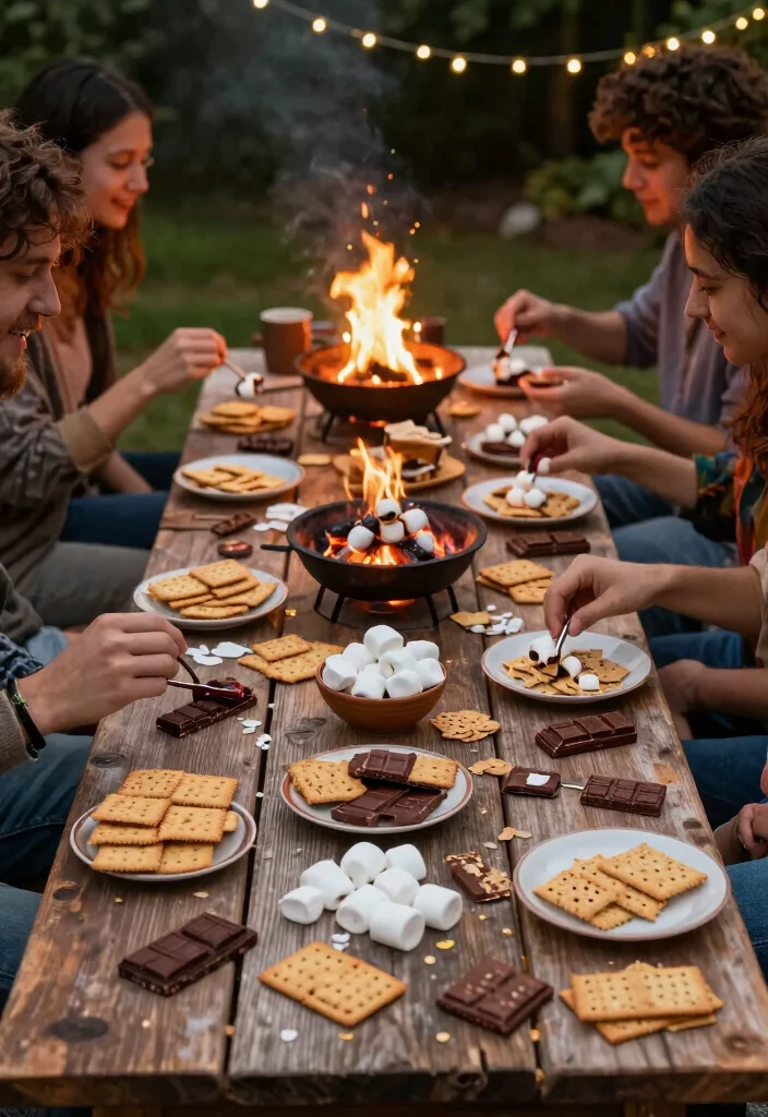 16 Rustic Wedding Dessert Table Ideas With Cozy Charm - 7. S'mores Bar Adventure 1