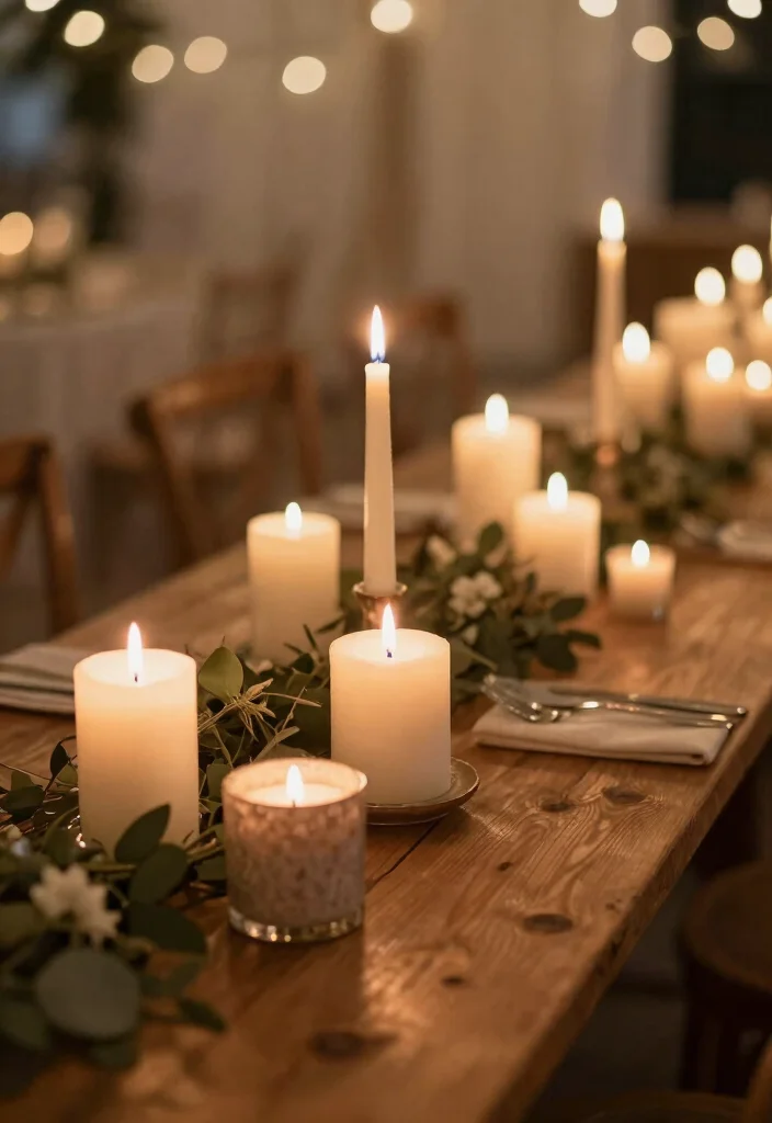 16 Simple Wedding Reception Decorations Ideas That Still Wow - 7. Sustainable Candles 1