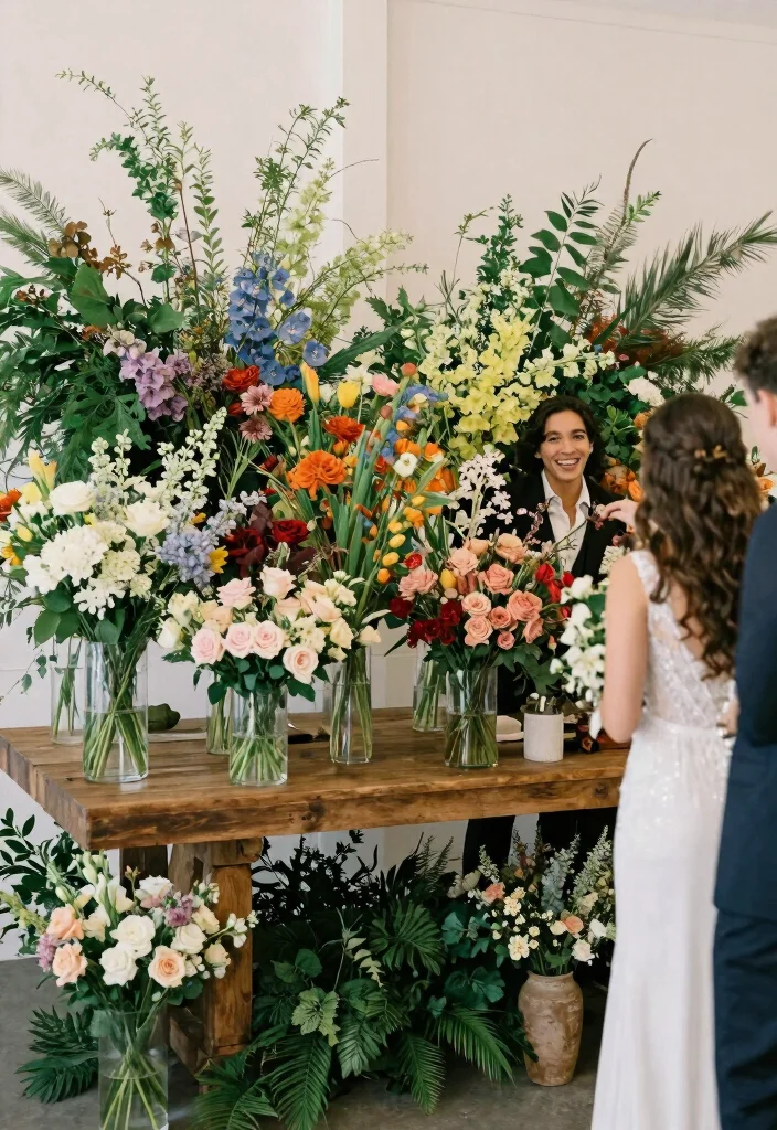 16 Wedding Backdrop Design Indoor Ideas That Wow Guests - 14. Vases with Seasonal Flowers 1
