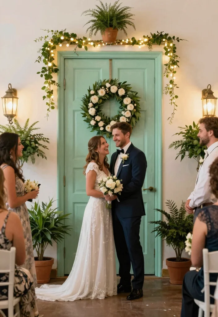 16 Wedding Backdrop Design Indoor Ideas That Wow Guests - 5. Vintage Door Backdrop 1