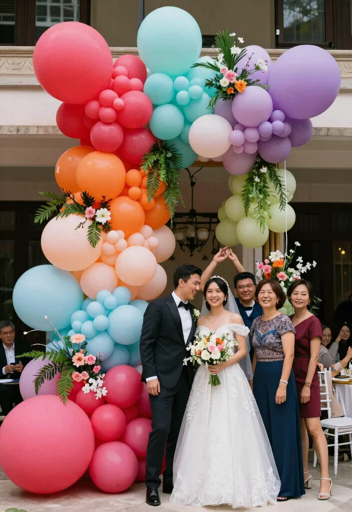 16 Wedding Backdrop Design Indoor Ideas That Wow Guests - 7. Statement Balloon Installations 1