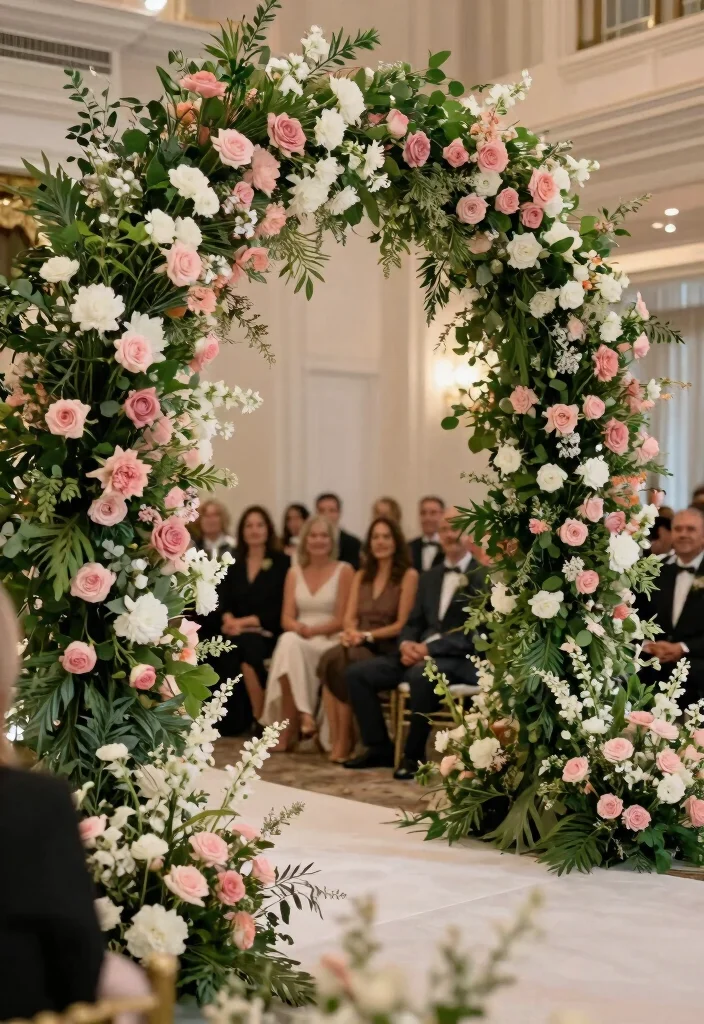 16 Wedding Backdrop Design Indoor Ideas That Wow Guests - 9. Floral Archways 1