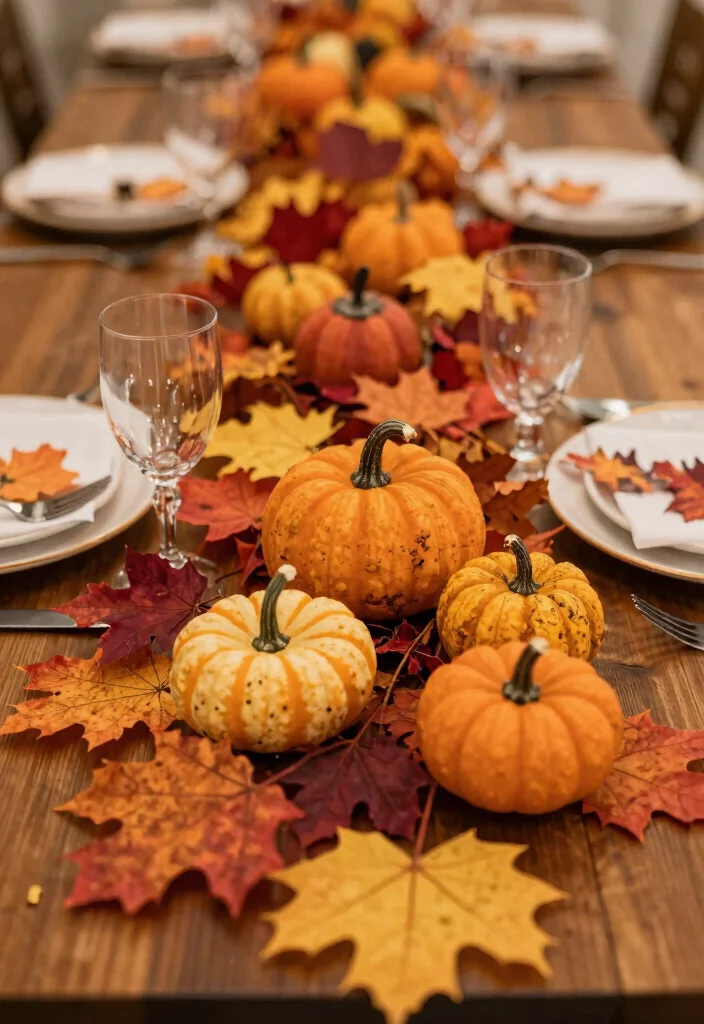 16 Wedding Backdrop Reception Head Table Ideas That Shine - 10. Seasonal Themes with Autumn Leaves 1