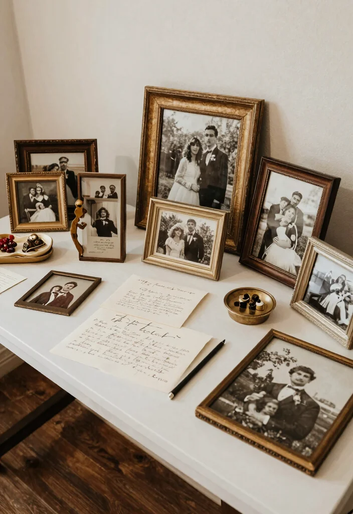 16 Wedding Backdrop Reception Head Table Ideas That Shine - 16. Personalized Family Tribute 1