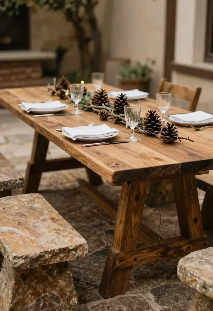 16 Wedding Backdrop Reception Head Table Ideas That Shine - 8. Natural Elements: Stone and Wood 1