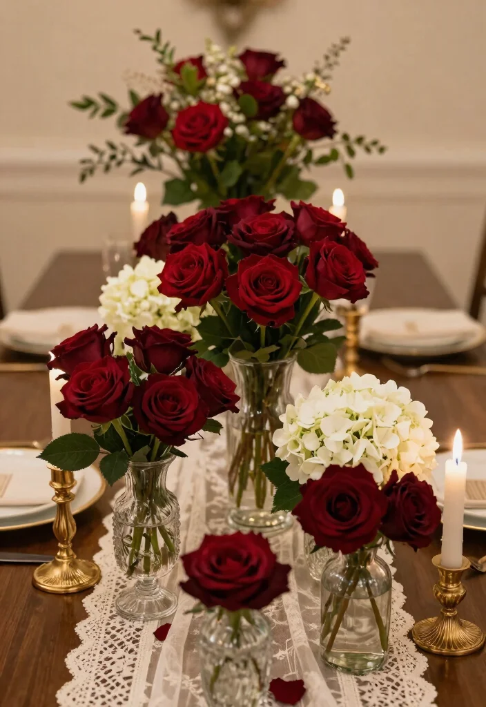 16 Wedding Decorations Burgundy Ideas With Rich Romance - 1. Lush Burgundy Floral Centerpieces 1