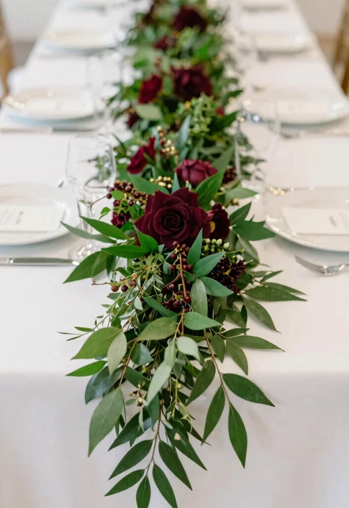 16 Wedding Decorations Burgundy Ideas With Rich Romance - 13. Burgundy and Greenery Combination 1
